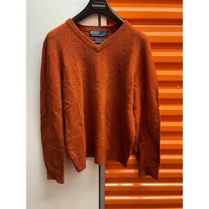 Polo Ralph Lauren - Lambs Wool V Neck sweater / Burn Orange / size M